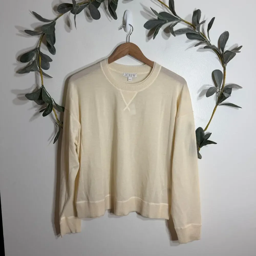 NWT J.Crew Cream Crew Neck Sweater